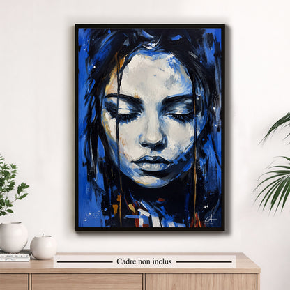 Portrait Bleu 50 x 70 cm