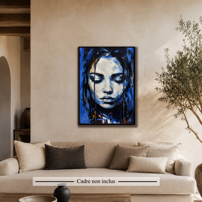 Portrait Bleu 50 x 70 cm