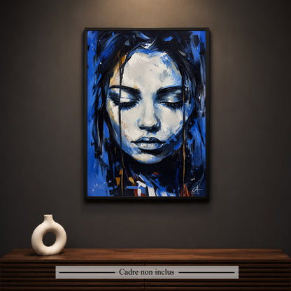 Portrait Bleu 50 x 70 cm