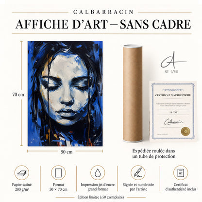 Portrait Bleu 50 x 70 cm