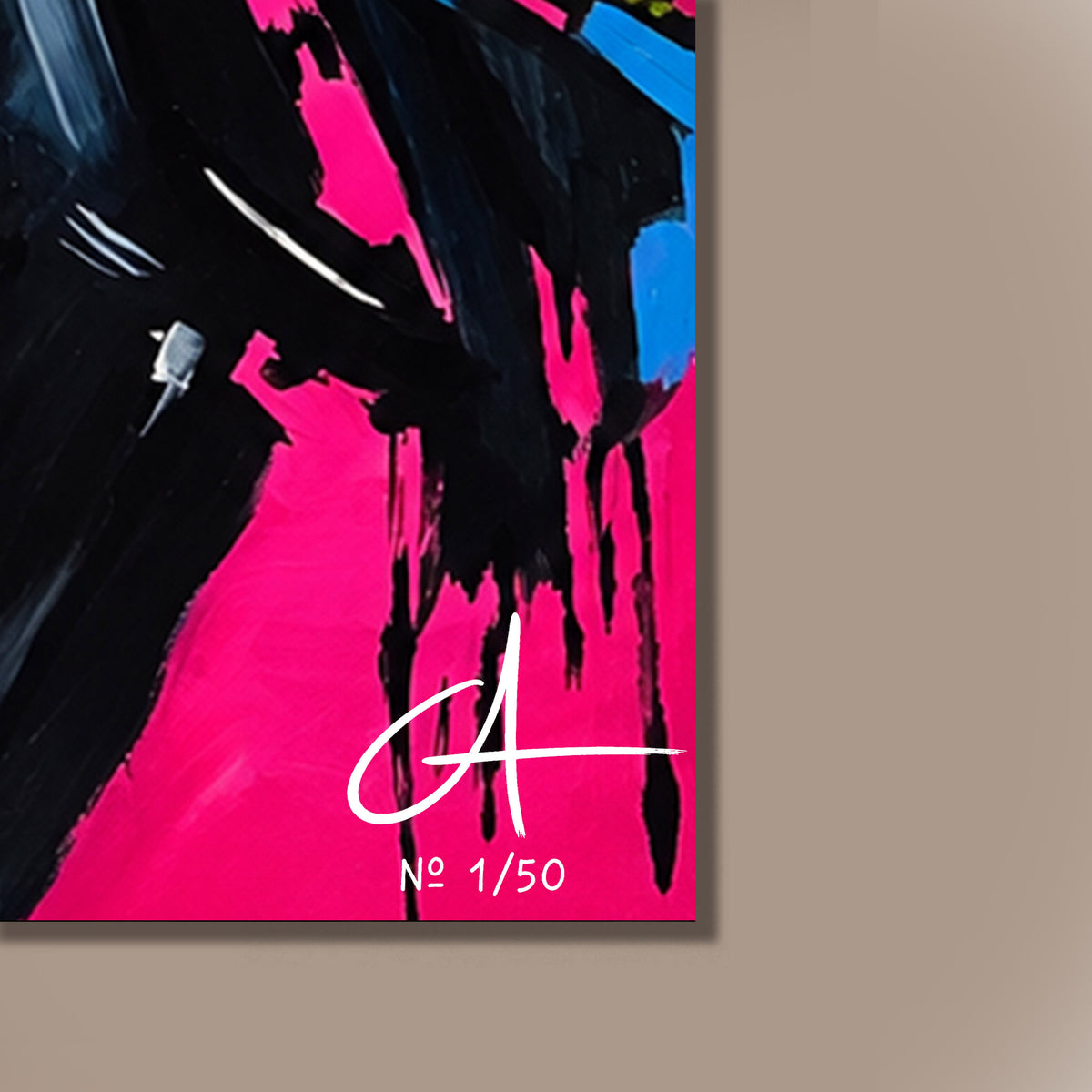 Portrait homme rose 50 x 70 cm