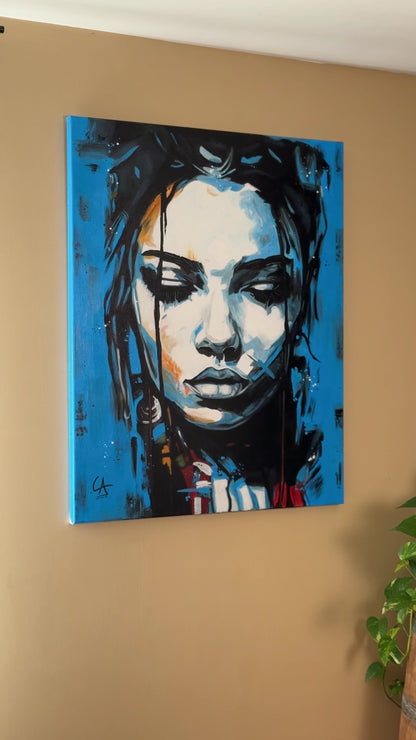 Blue Portrait 100×80 cm