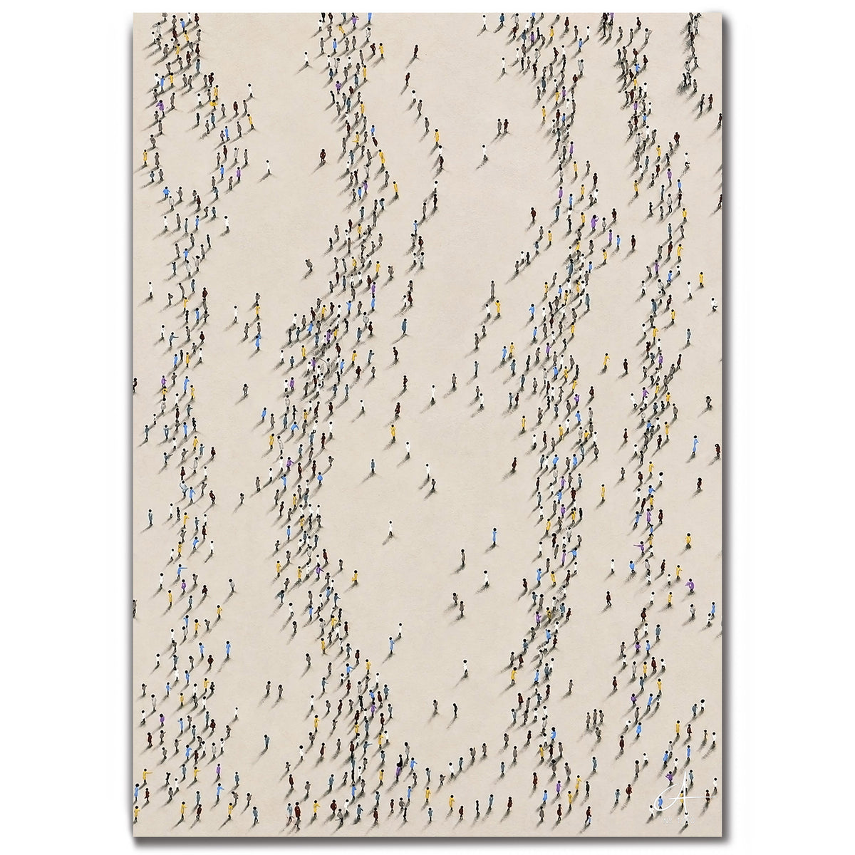 Societe en mouvement 70 x 50 cm