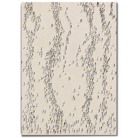 Societe en mouvement 70 x 50 cm