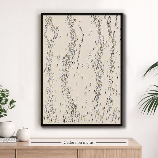 Societe en mouvement 70 x 50 cm