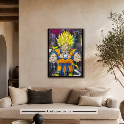 Affiche seule sans cadre — Super Saiyan Urban Street 70 x 50cm — Calbarracin — présentation C [AS]