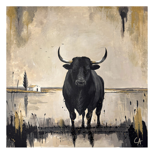 Le Gardien des Marais 80 x 80 cm