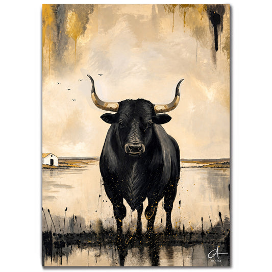 Taureau de Camargue 70 x 50 cm