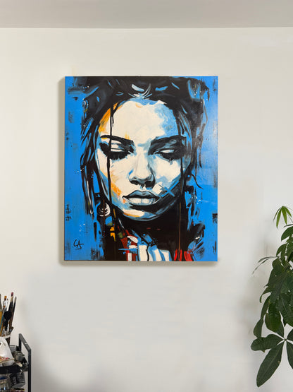 Blue Portrait 100×80 cm