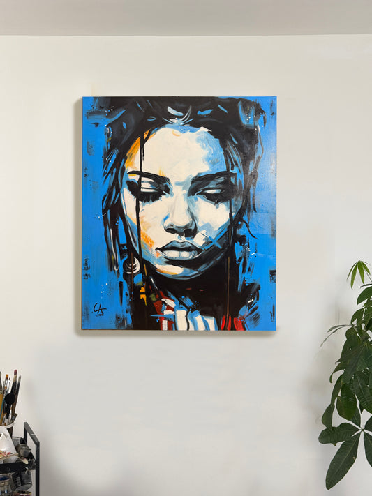 Portrait Bleu  100×80 cm